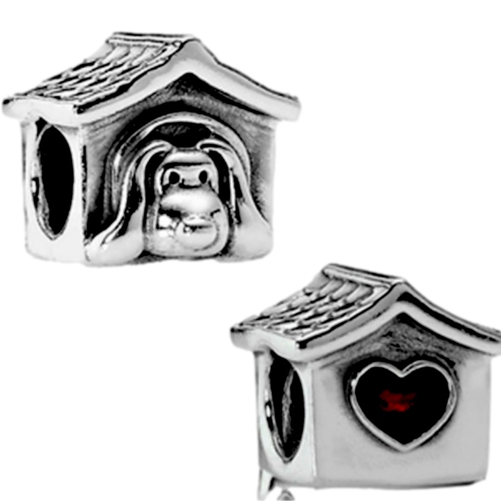 Pandora Dog house with heart charm retired